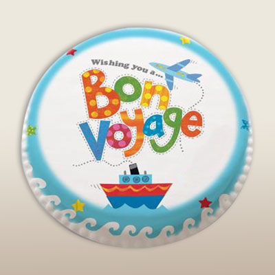 "Bonvoyage Photo Cake - codeEm29 - Click here to View more details about this Product
